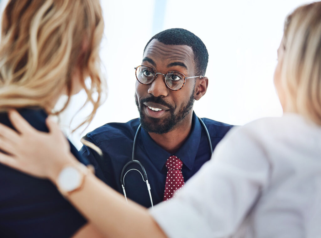 Healthcare Professional talking with patients